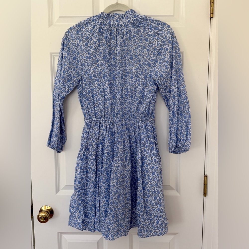 J.Crew Liberty Fabric Blue Floral Mini Dress XS - Picture 4 of 4